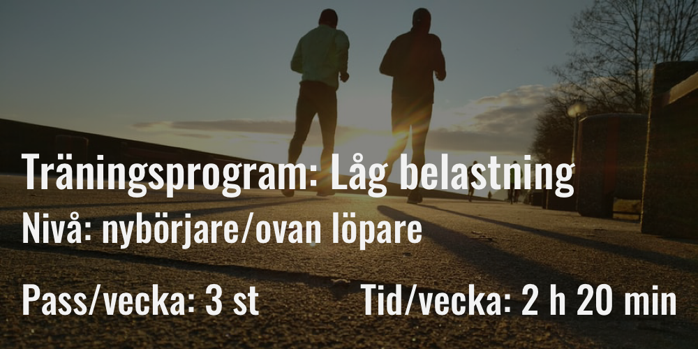 Träningsprogram för löpning: låg belastning
